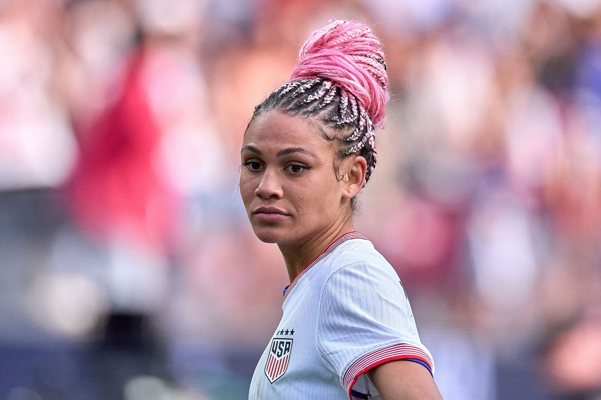 Trinity Rodman of the United States during an international friendly game between the USWNT and Brazil in Inglewood, California. (Photo by Getty Images)